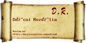 Décsi Rozália névjegykártya