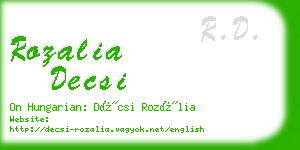 rozalia decsi business card